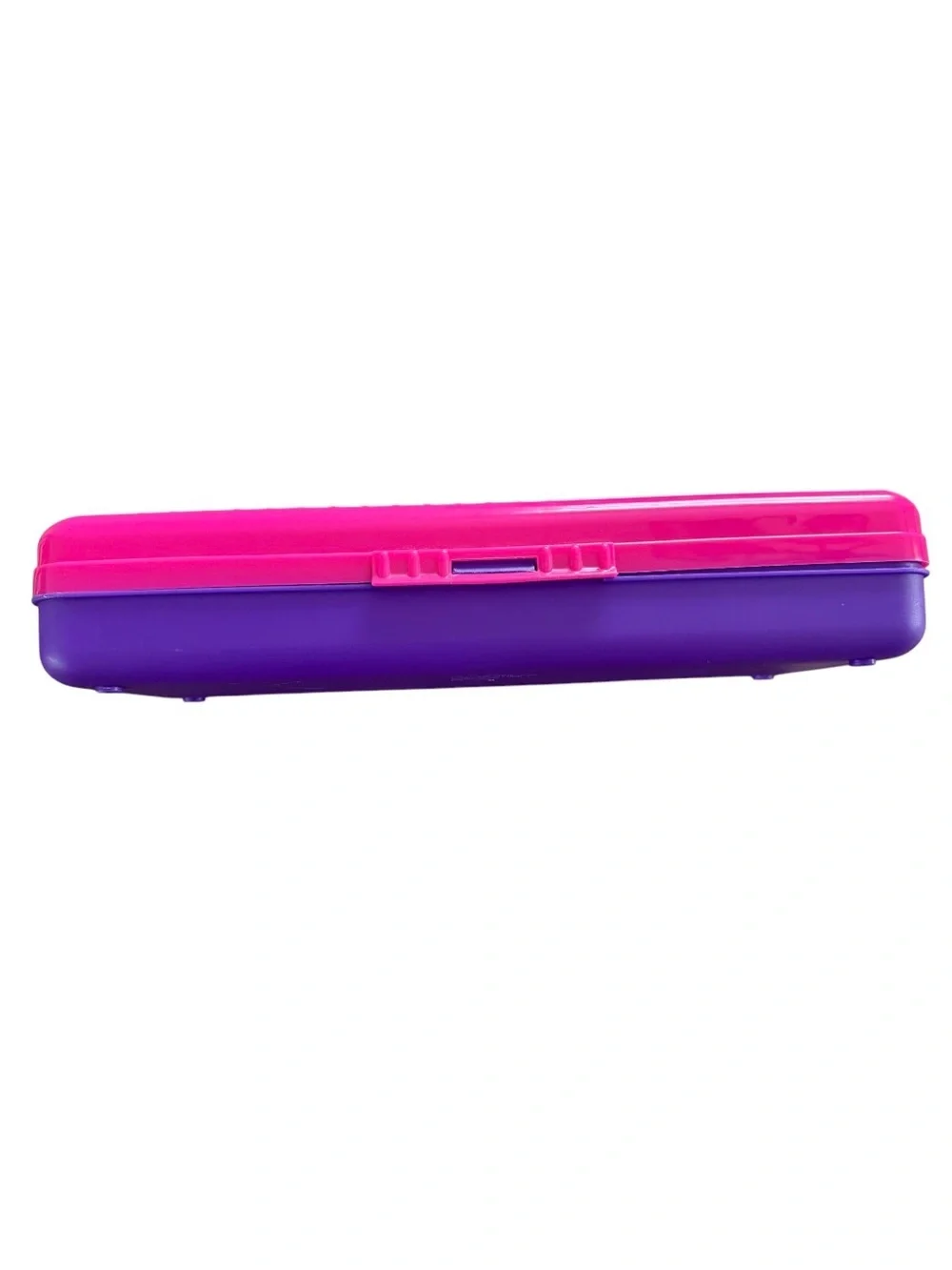 VTG 90s Spacemaker Hot Pink Purple Pencil Box Plastic Case School Supplies 13.5